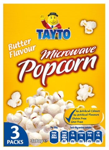 Tayto Microwave Popcorn Butter 3 Pack 240g