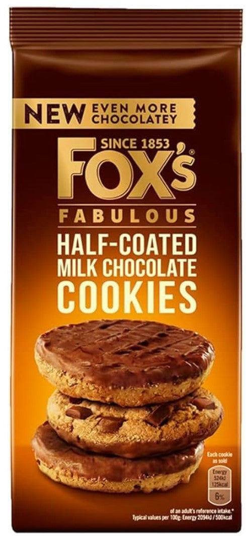 Fox's Half Coated Milk Chocolate Cookie 175g
