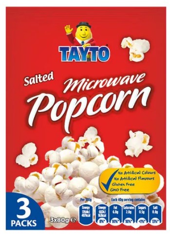 Tayto Microwave Popcorn Salted 3 Pack 240g