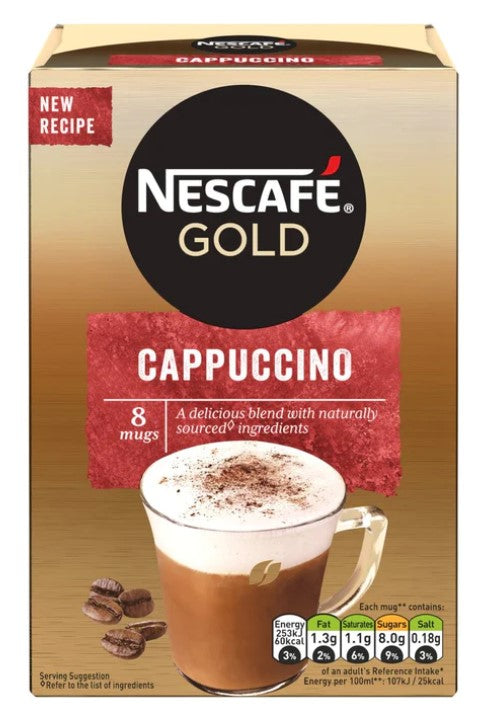 Nescafe Gold Cappuccino Instant Coffee 8 Sachets 124g