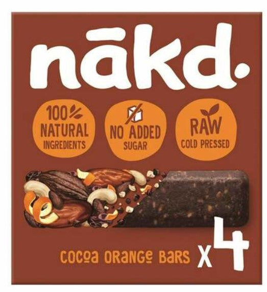Nakd Cocoa Orange 4 Bars 135g