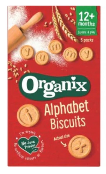Organix Alphabet Biscuits 5 x 25g