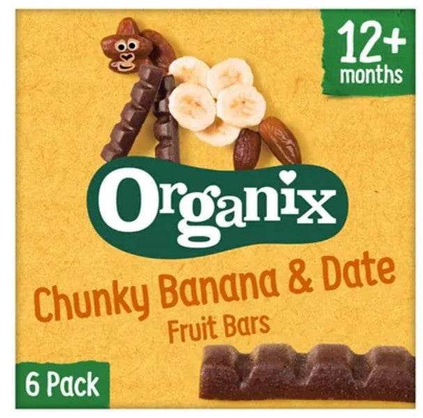 Organix Chunky Banana & Date Fruit Bars 6 x 17g