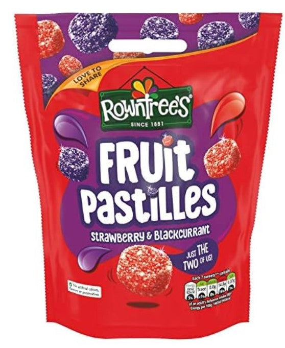 Rowntrees Fruit Pastilles Strawberry & Blackcurrant 143g