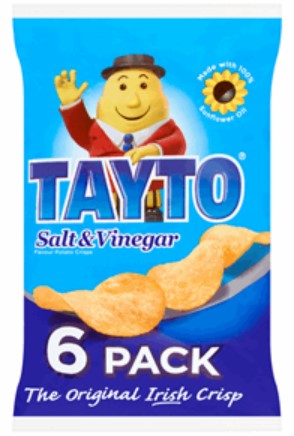 Tayto Salt & Vinegar 6 Pack 150g
