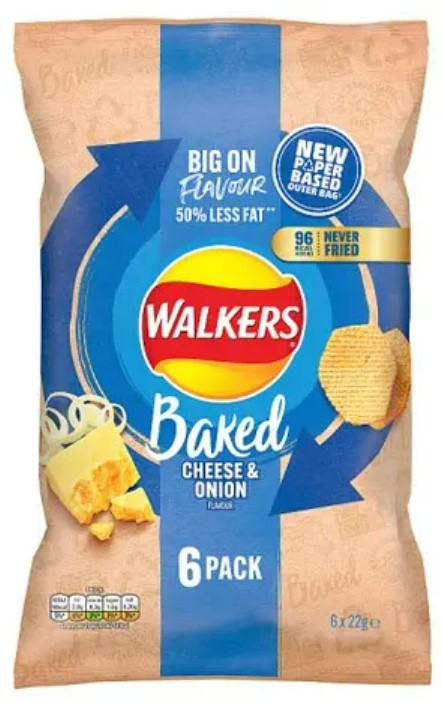 Walkers Baked Cheese & Onion 6 Pack 132g