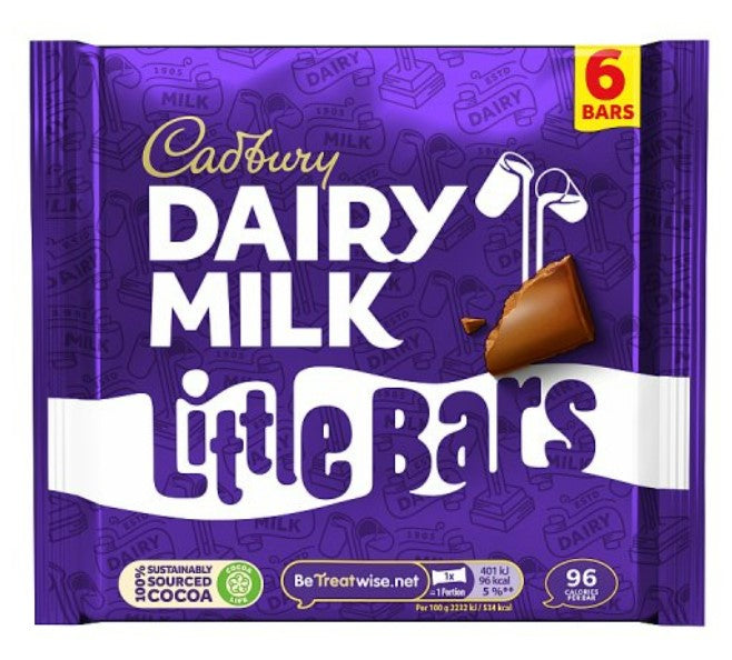 Cadbury Dairy Milk Little Bars 6 Pack 108g