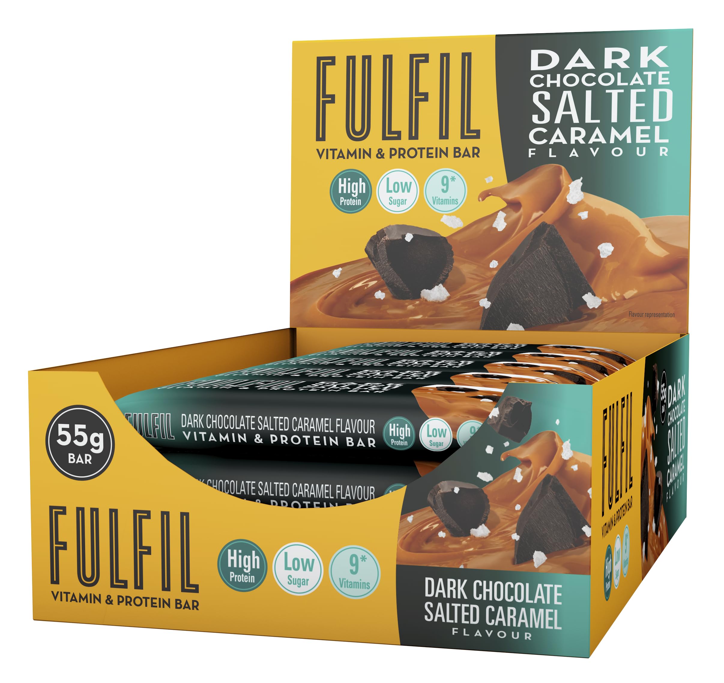 Fulfil Dark Chocolate & Salted Caramel 15x55g